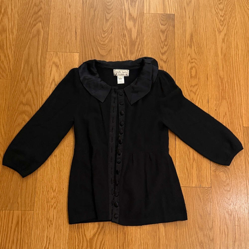 Nanette Lepore Midnight Black Button-Up Cardigan
